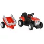 Moni BO DALLAS elektromos traktor trélerrel 12V 140cm PIROS