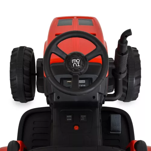 Moni Bo dallas elektromos traktor trélerrel 12v 140cm piros