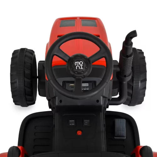 Moni BO DALLAS elektromos traktor trélerrel 12V 140cm PIROS