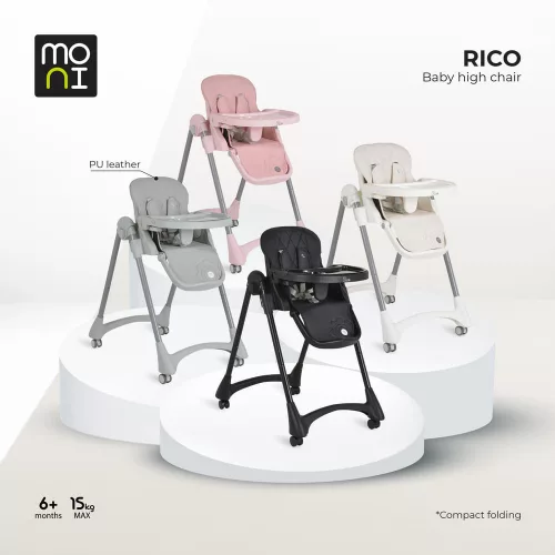 Moni Rico multi etetőszék alsó kosár nélkül, összecsukható pink