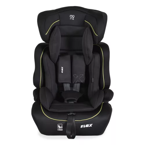 Moni FLEX autós ülés 76-150cm FEKETE/ZÖLD díszcsík