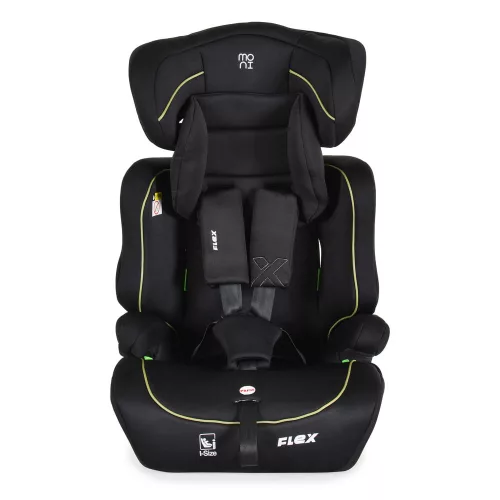 Moni FLEX autós ülés 76-150cm FEKETE/ZÖLD díszcsík