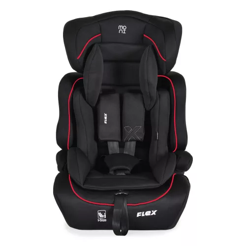 Moni FLEX autós ülés 76-150cm FEKETE/PIROS díszcsík