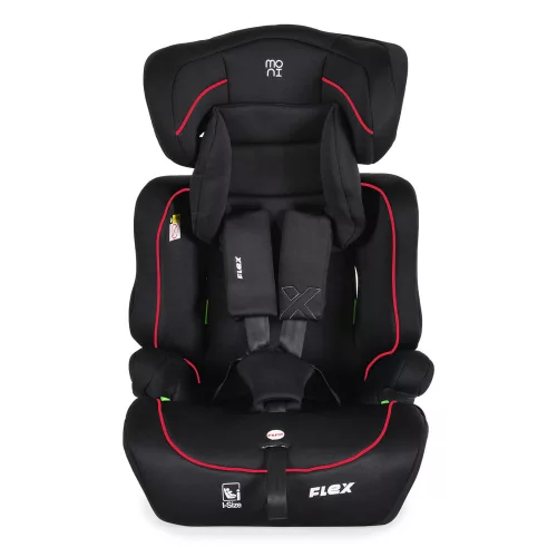 Moni FLEX autós ülés 76-150cm FEKETE/PIROS díszcsík
