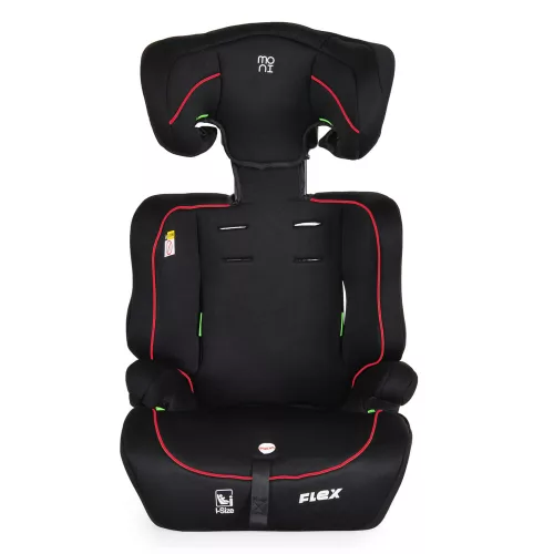 Moni FLEX autós ülés 76-150cm FEKETE/PIROS díszcsík