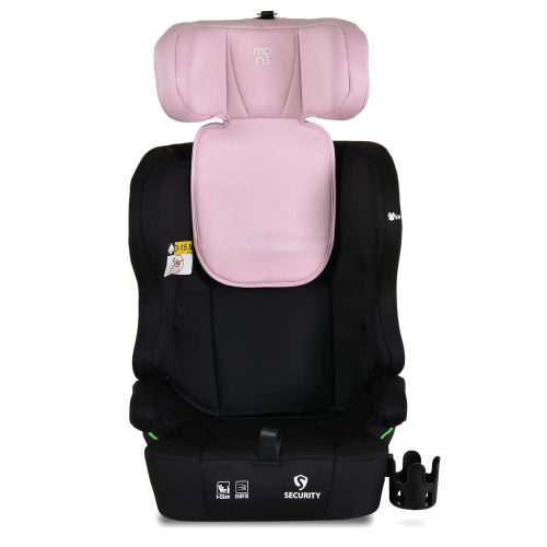 Moni Security autós ülés belső övvel, isofix, ajándék 2plüss+párna 76-150cm pink