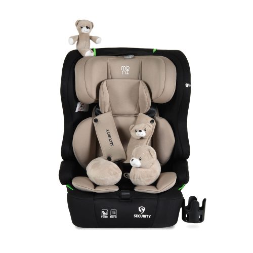Moni Security autós ülés belső övvel, isofix, ajándék 2plüss+párna 76-150cm bézs