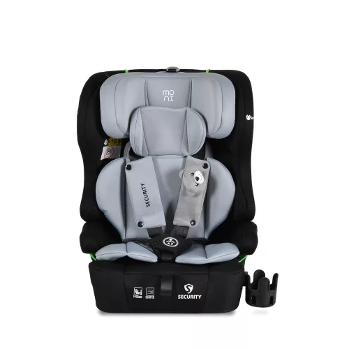 Moni Security autós ülés belső övvel, isofix, ajándék 2plüss+párna 76-150cm szürke