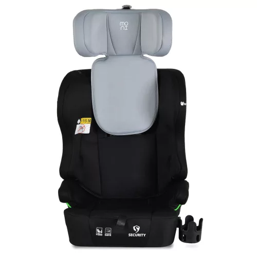Moni Security autós ülés belső övvel, isofix, ajándék 2plüss+párna 76-150cm szürke