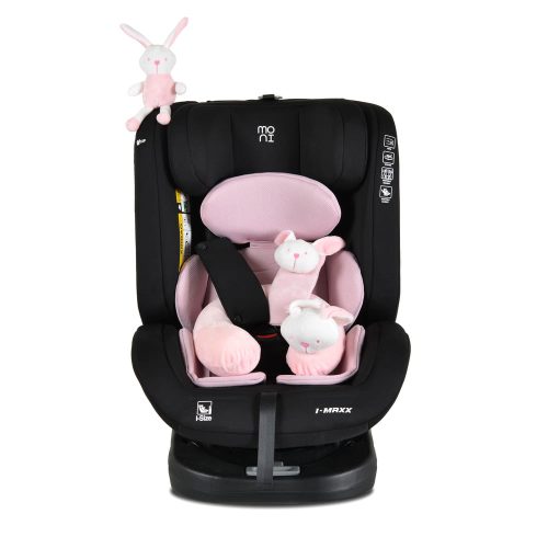 Moni I-maxx autós ülés, isofix, forgatható, 2 plüss+párna 40-150cm pink