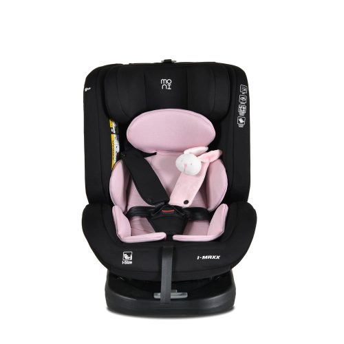 Moni I-maxx autós ülés, isofix, forgatható, 2 plüss+párna 40-150cm pink