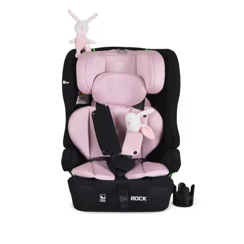 Moni Rock autós ülés 76-150cm, 2játékkal, pohártartó, belső öv, isofix nélkül pink