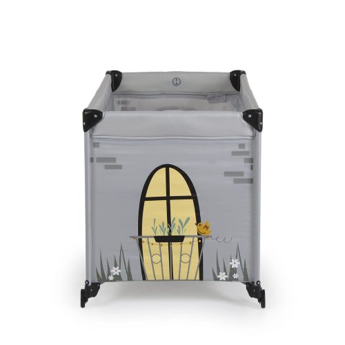 Moni Playhouse összecsukható házikó utazóágy, tetővel, kibújóval szürke