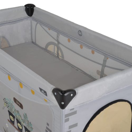 Moni Playhouse összecsukható házikó utazóágy, tetővel, kibújóval szürke