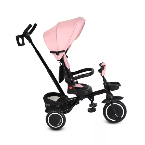 Moni Cruz tricikli napfénytetővel, összecsukható pink