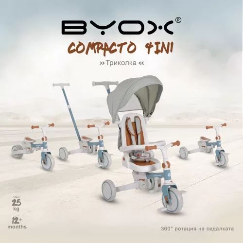 Moni Compacto új 3in1 tricikli multifunkciós, futóbiciklivé alakítható kék