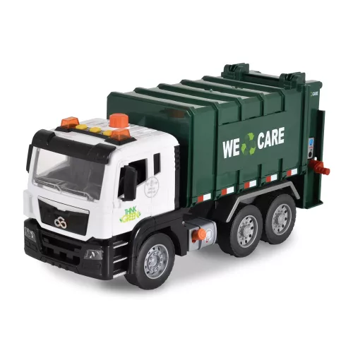 Moni Kisautó szemetesautó szelektív kukákkal 1:10 s.zöld