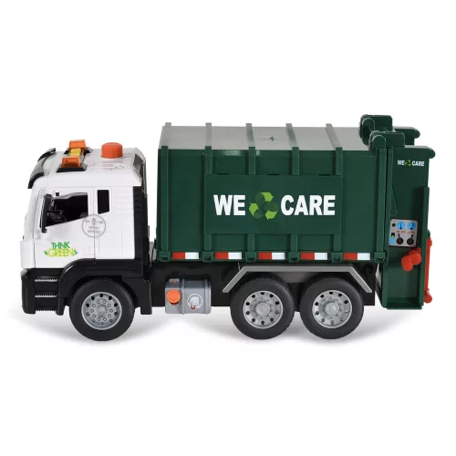 Moni Kisautó szemetesautó szelektív kukákkal 1:10 s.zöld