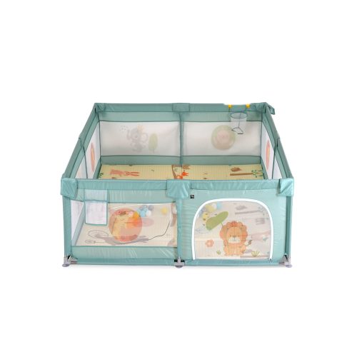 Moni Gamezone járóka összecsukható szőnyeggel, 60 labdával 120x120 menta