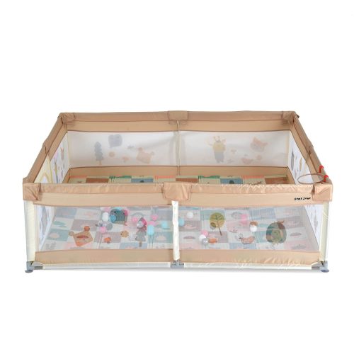 Moni Gamezone járóka összecsukható szőnyeggel, 60 labdával 150x200 bézs