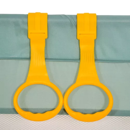 Moni GAMEZONE járóka összecsukható szőnyeggel, 60 labdával 150x200 MENTA