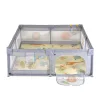 Moni GAMEZONE  járóka összecsukható szőnyeggel, 60 labdával 150x200 SZÜRKE