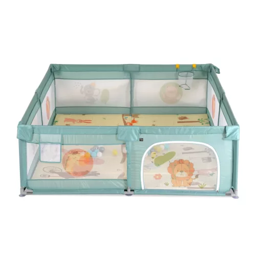 Moni GAMEZONE járóka  összecsukható szőnyeggel, 60 labdával 180x200 MENTA