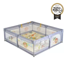   Moni GAMEZONE  járóka összecsukható szőnyeggel, 60 labdával 180x200 SZÜRKE