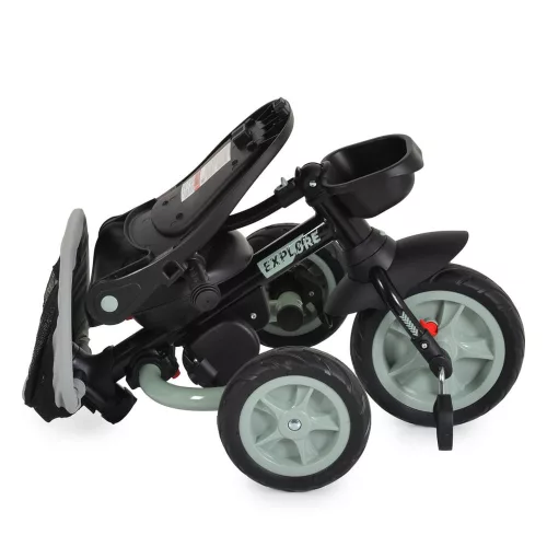 Moni Explore tricikli összecsukható tolókaros zöld