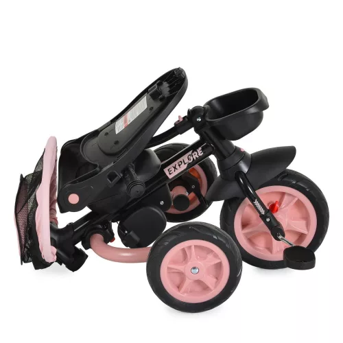 Moni Explore tricikli összecsukható kormányos pink