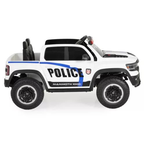 Moni BO RAM MAMMOTH elektromos rendőrautó hangos bemondóval 107cm 2 motoros FEHÉR