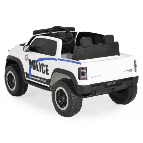 Moni BO RAM MAMMOTH elektromos rendőrautó hangos bemondóval 107cm 2 motoros FEHÉR