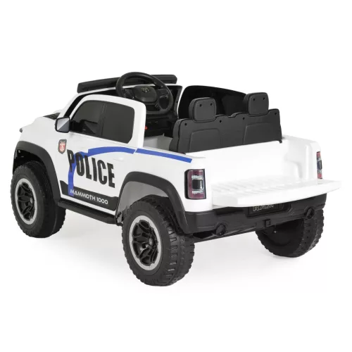 Moni BO RAM MAMMOTH elektromos rendőrautó hangos bemondóval 107cm 2 motoros FEHÉR
