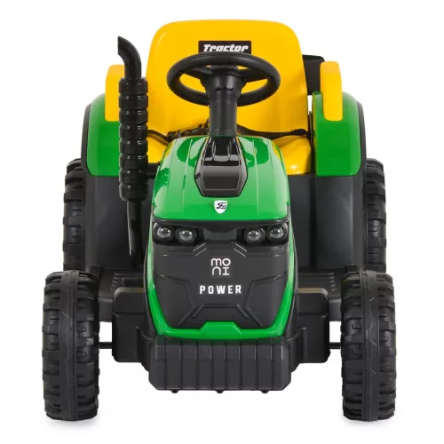 Moni BO TERRON traktor 4 kerekű trélerrel 12V két motoros ZÖLD