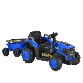   Moni BO TERRON traktor 4 kerekű trélerrel 12V két motoros KÉK