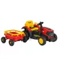  Moni BO TERRON traktor 4 kerekű trélerrel 12V két motoros PIROS