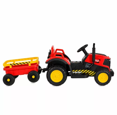 Moni BO TERRON traktor 4 kerekű trélerrel 12V két motoros PIROS