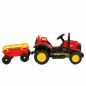   Moni BO TERRON traktor 4 kerekű trélerrel 12V két motoros PIROS