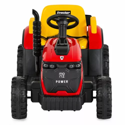 Moni BO TERRON traktor 4 kerekű trélerrel 12V két motoros PIROS