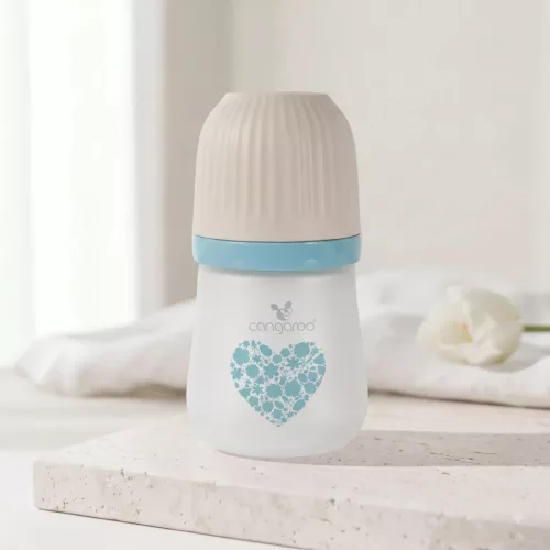 Moni AMORI üveg cumisüveg széles szájú 180ml anticolic KÉK