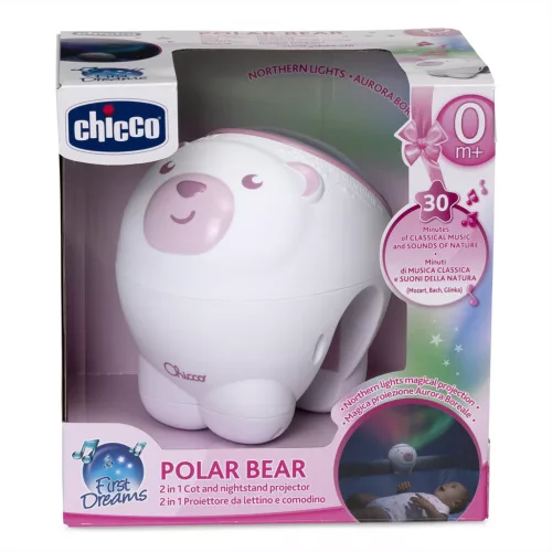 CHICCO Projektor a sarki fény Jegesmedve rózsaszín