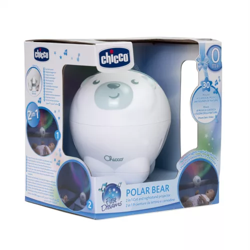 CHICCO Projektor a sarki fény Jegesmedve kék