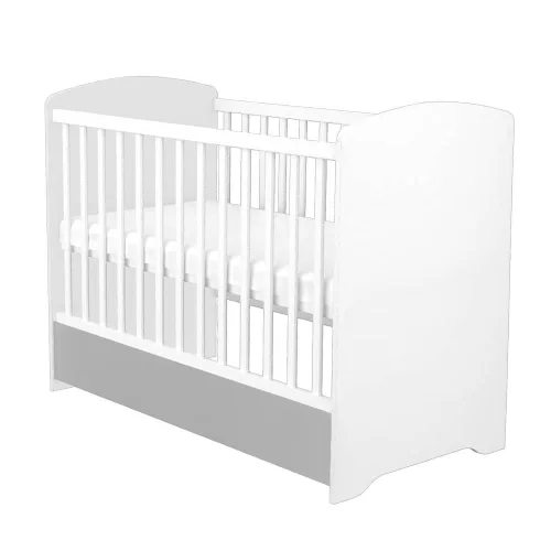 Timba Zárt végű ágyneműtartós gyermekágy ezüst-fehér