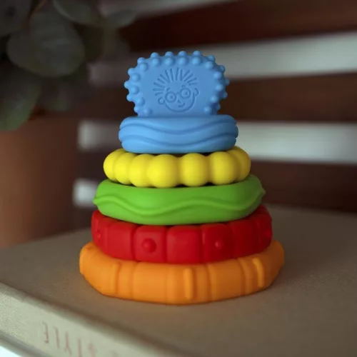 BABY EINSTEIN Rágóka építőjáték 2in1 Stack & Teethe™ 0hó+