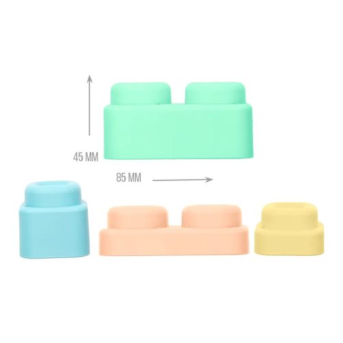 Moni Mochtoys play&squish puha vonat és kocka szett 12db pasztell