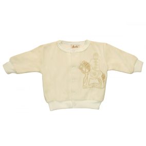 Baba plüss hímzett kocsikabát (kardigán) (méret 50-62)