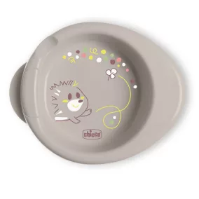   CHICCO Csúszásmentes tányér, amely melegen tartja az ételt, szürke 6m+