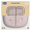 CHICCO Osztott tányér rózsaszín 12m+