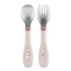 CHICCO Gyermek evőeszköz rozsdamentes acélból rózsaszín, 18 hónapos kortól