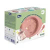CHICCO Kezdő készlet - tányér, üveg és kanál rózsaszín 6m+